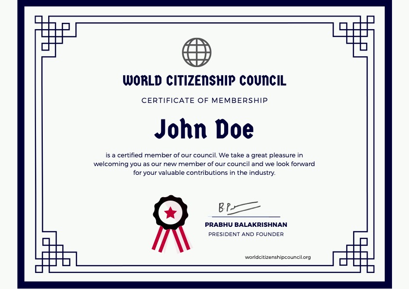 WCC Certificate